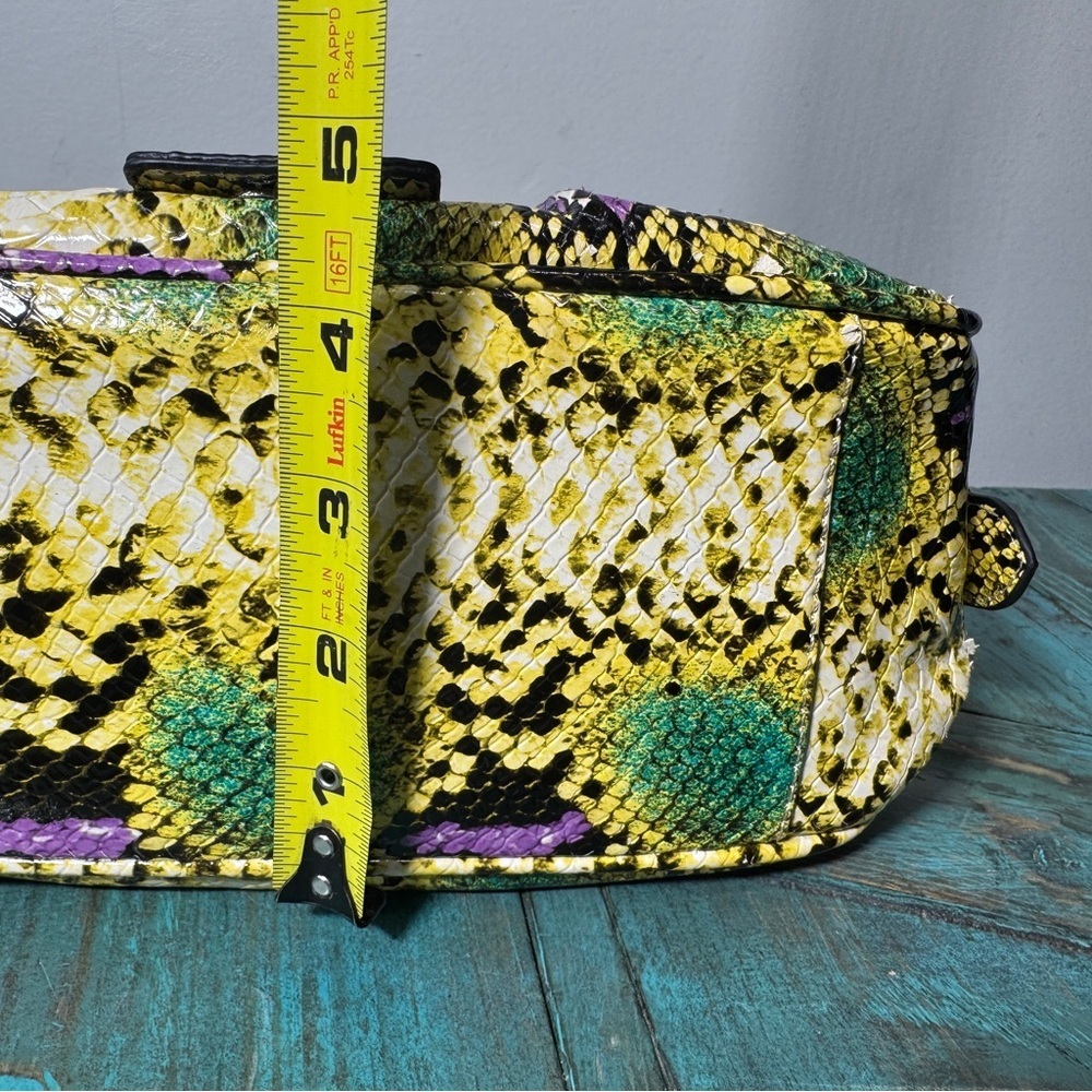 Faux Snakeskin Multi Colour Mini Shoulder Bag Y2K Style - Picture 8 of 11